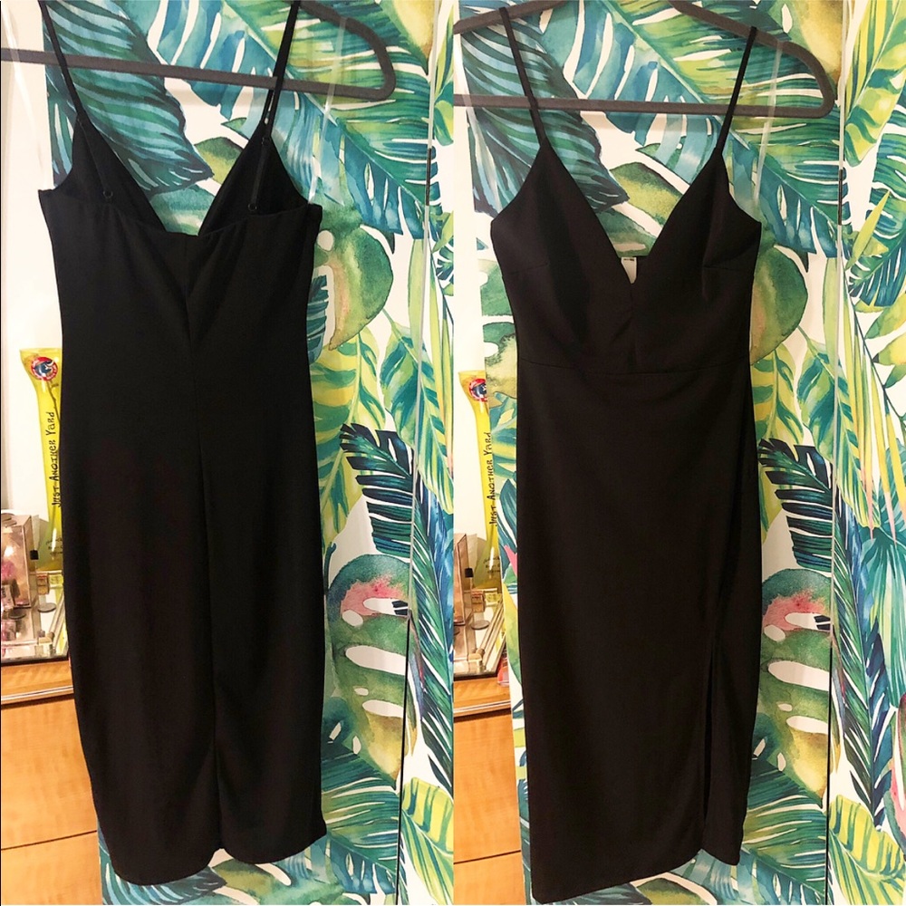Slit black dress